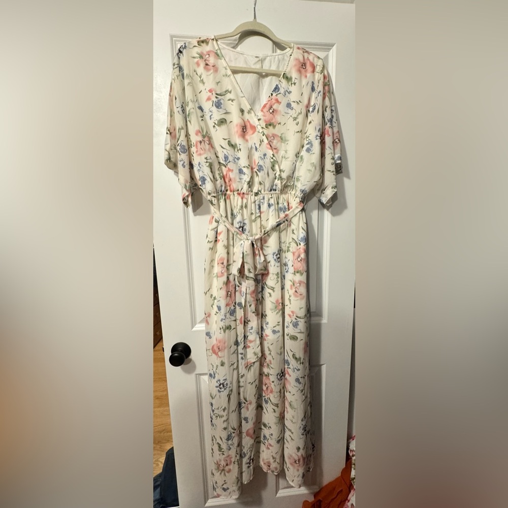 Floral Maxi Dress with Belt